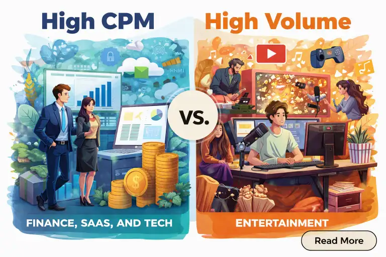 High CPM vs. High Volume Finance, SaaS, and Tech vs. Entertainment