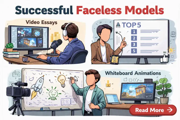Successful Faceless Models Video Essays, List Videos, and Whiteboard Animations